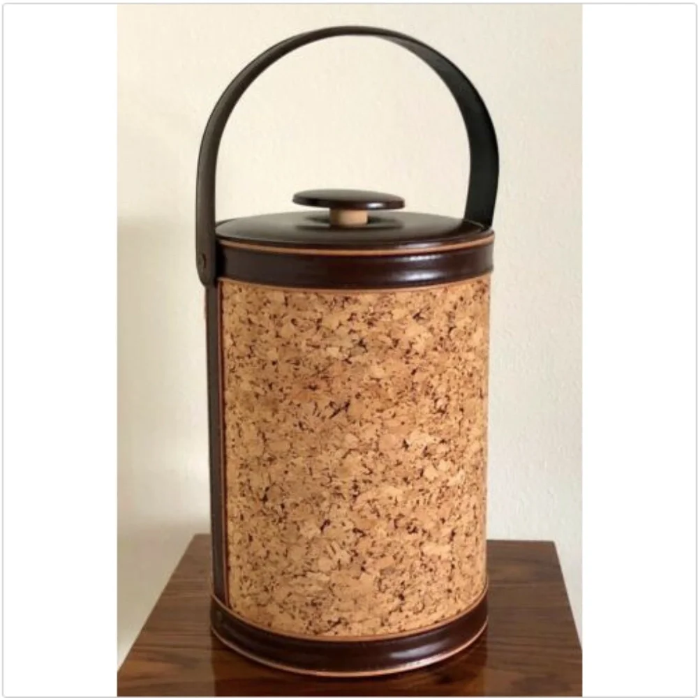 Vintage Ice Bucket Georges Briard Large Cork Barware Rare MCM Mid Century